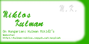 miklos kulman business card